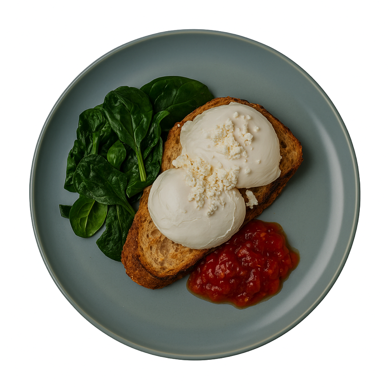 Mic Dejun: Oua posate pe paine cu maia